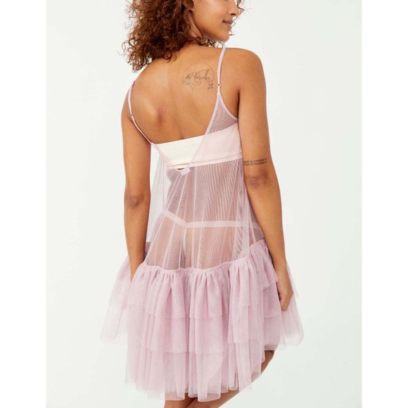 Free People Pink Sheer Chemise - Picture 3 of 7